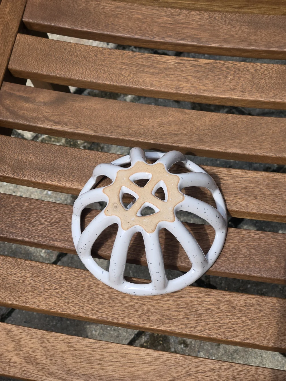 Speckled White Ceramic Decorative Bowl